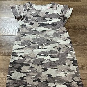 Isabel Maternity Flutter Short Sleeve Knit Maternity Dress Camo maternity 1222